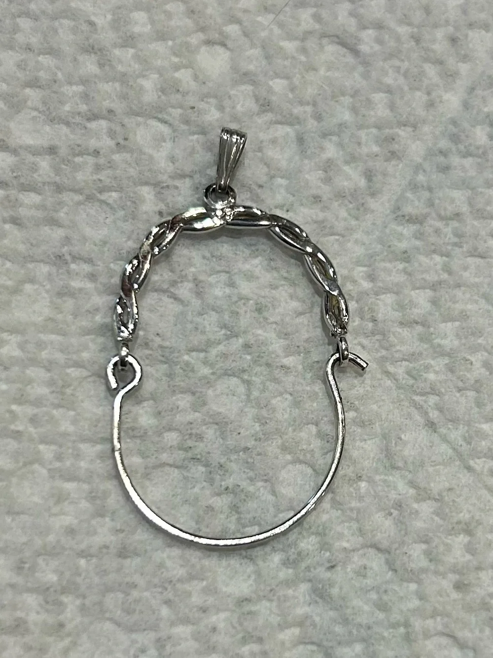 Sterling Silver Braided Hoop Charm Holder Pendant
